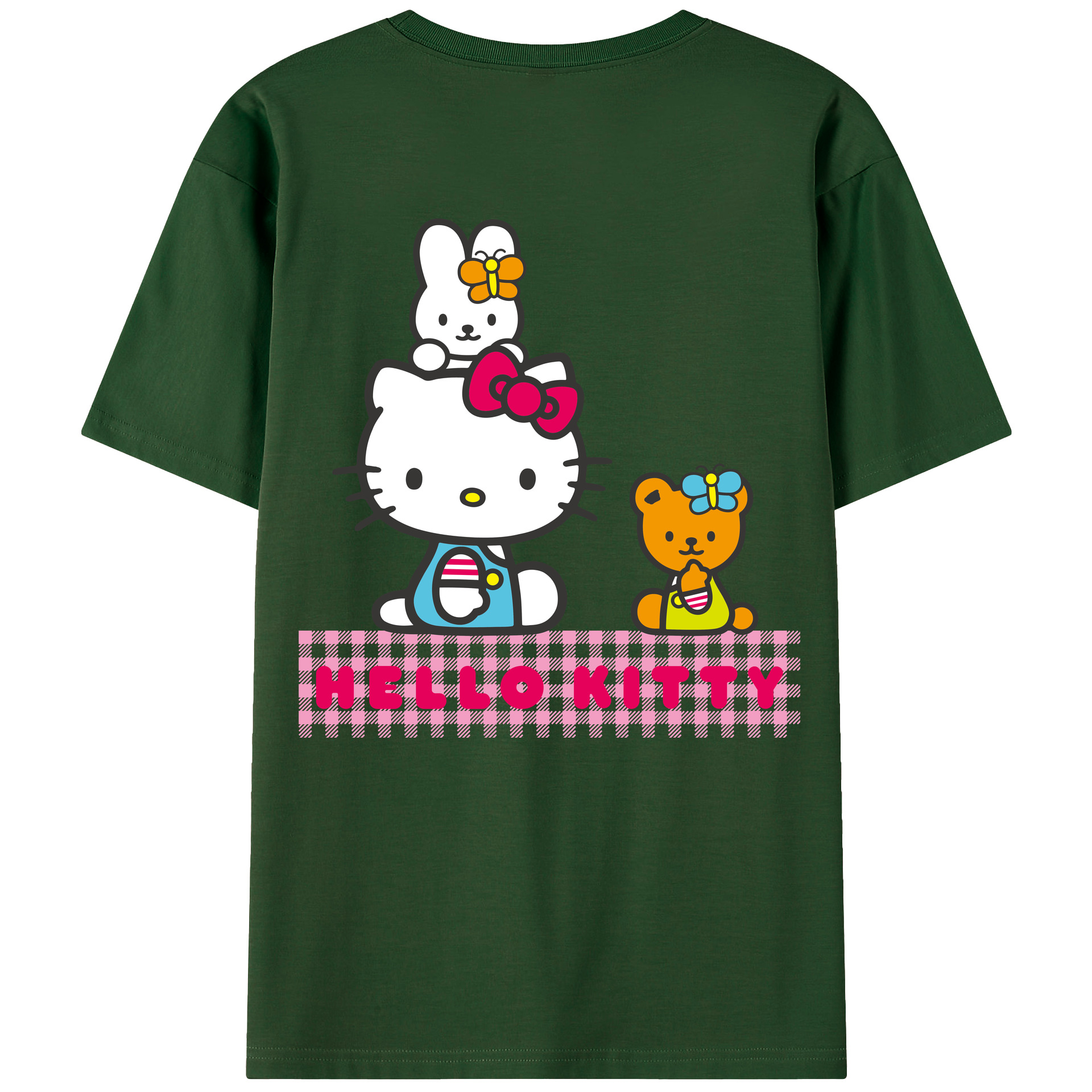 （画像用） Hello Kitty ハローキティ 綿100％半袖Tシャツ（背面プリント）